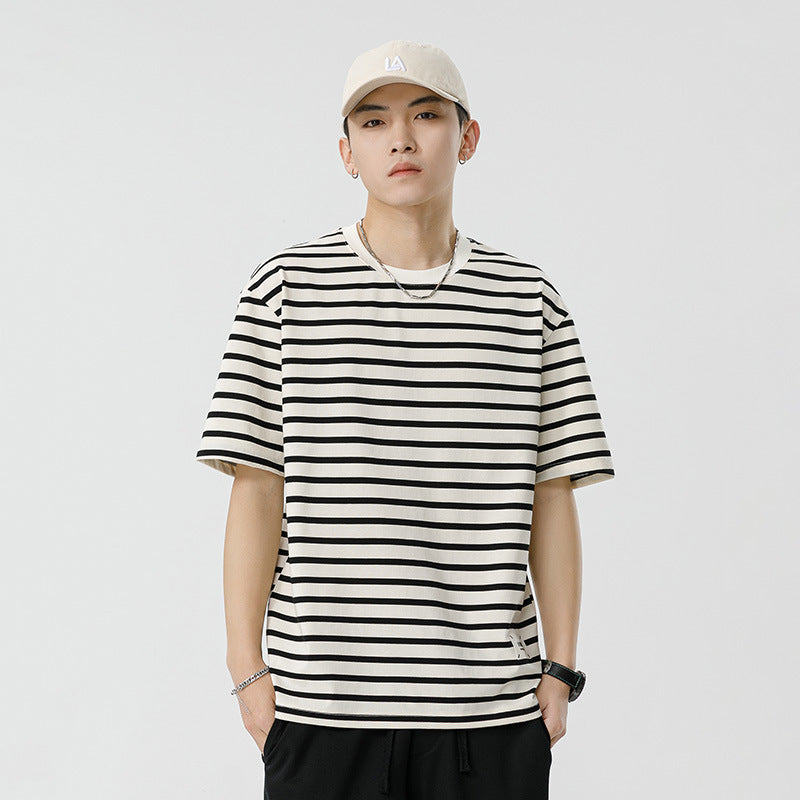 Mariner Shirt Women's Haipeng Cloud Men's Summer Stripes Short-Sleeved T-shirt Men's Casual Loose
