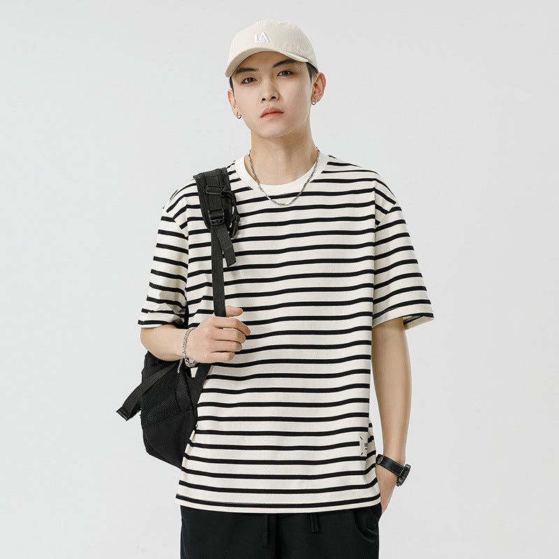 Mariner Shirt Women's Haipeng Cloud Men's Summer Stripes Short-Sleeved T-shirt Men's Casual Loose
