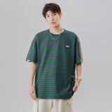 Mariner Shirt round Neck Short Sleeve T-shirt Striped Navy-Striped Shirt Loose Student Casual All-Match