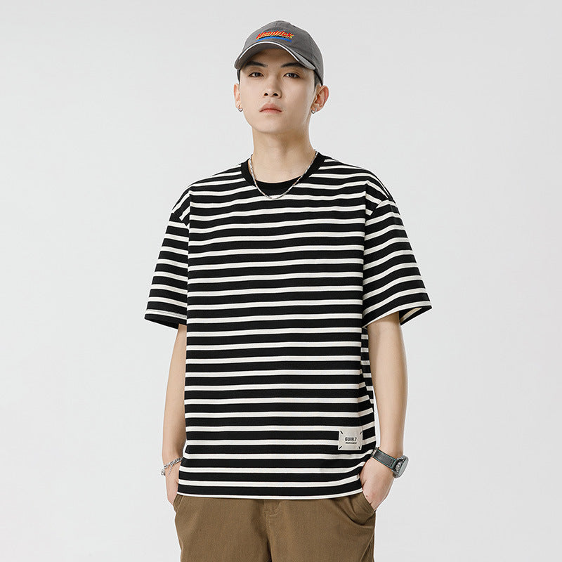 Mariner Shirt Women's Haipeng Cloud Men's Summer Stripes Short-Sleeved T-shirt Men's Casual Loose