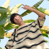 Mariner Shirt Japanese-Style Retro Summer Boy's Short Sleeve T-shirt Striped Navy-Striped Shirt