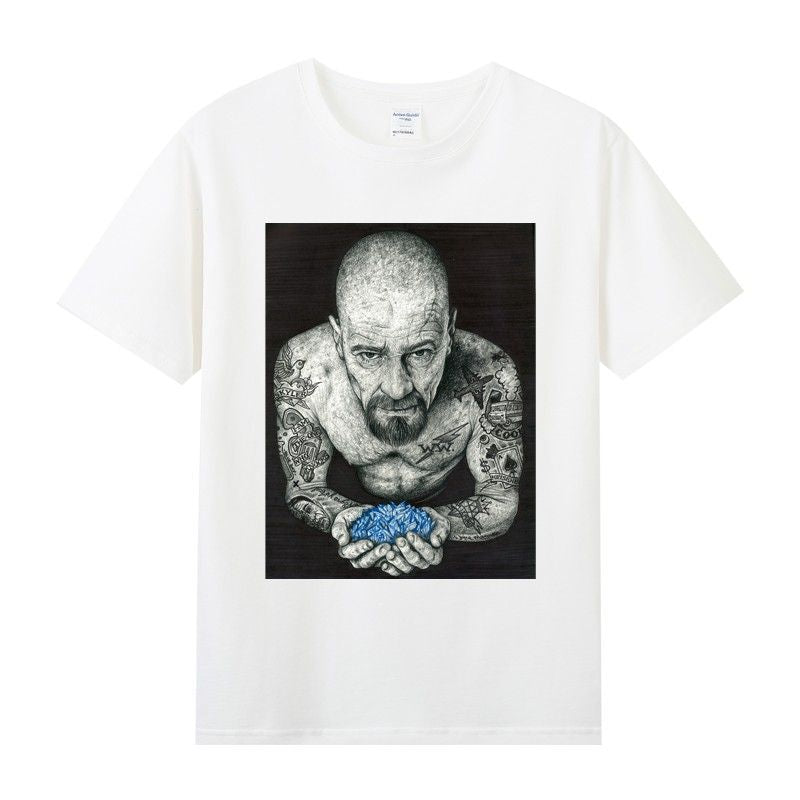 Heisenberg T Shirt Summer round Neck Short Sleeve T-shirt Men's Deadly Poison Master Gusi Heisenberg