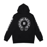 CHH Chrome Heart Hoodie Crowe Horseshoe Burning Cross Print Long Sleeve Sweater