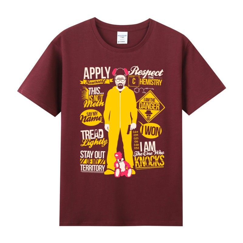 Heisenberg T Shirt Summer round Neck Short Sleeve T-shirt Men's Deadly Poison Master Gusi Heisenberg