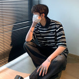 Mariner Shirt Loose Cotton Men's Short-Sleeved T-shirt Summer Lapels Polo Shirt