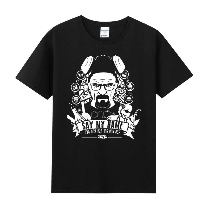Heisenberg T Shirt Summer round Neck Short Sleeve T-shirt Men's Deadly Poison Master Gusi Heisenberg