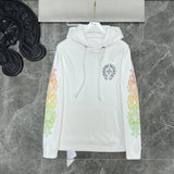 CHH Chrome Heart Hoodie Yellow green gradual change letter horseshoe flower arm cross hooded sweater