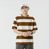 Mariner Shirt Women Haipeng Cloud Summer Trendy Casual Men's Loose round Neck Striped Short Sleeve