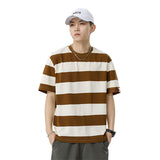 Mariner Shirt Women Haipeng Cloud Short-Sleeved T-shirt Men's Summer round Neck Trend Casual Striped