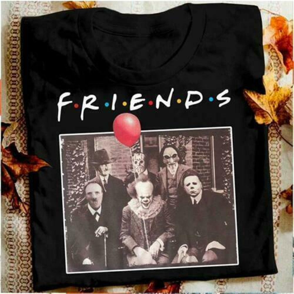 Halloween Costumes Pennywise Michael Myers Men's T-shirt Cotton Matching T-shirt