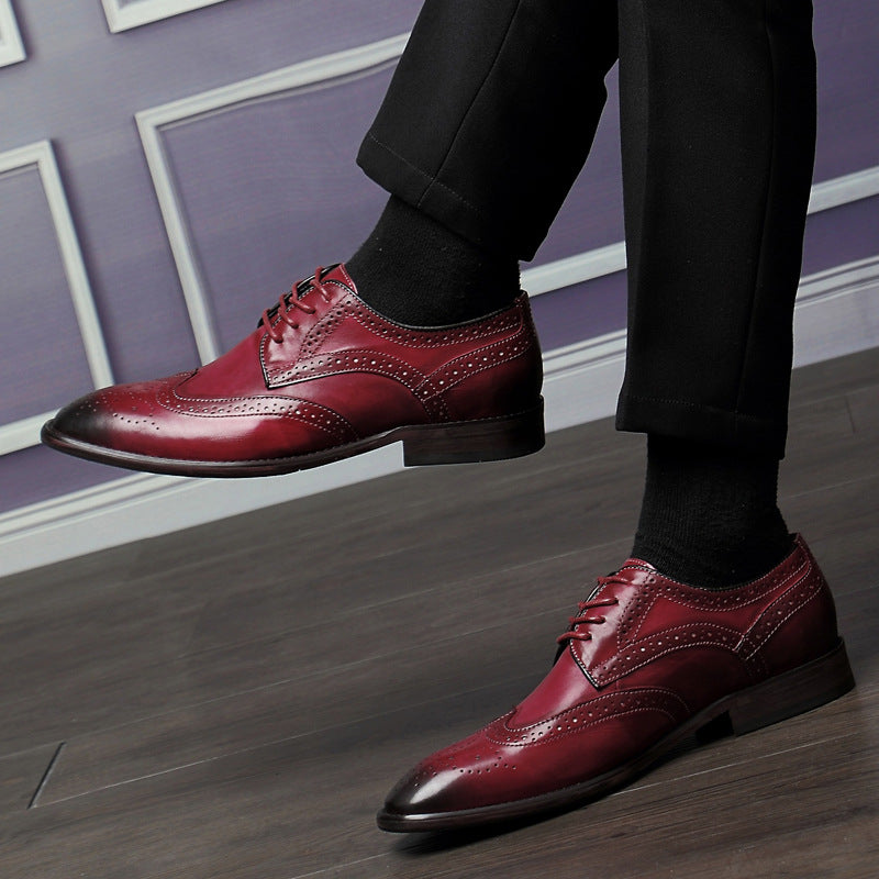 Men's Dress Shoes Classic Leather Oxfords Casual Cushioned Loafer Men's Business Formal Fashion Leather Shoes British Leisure