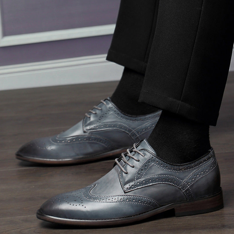 Men's Dress Shoes Classic Leather Oxfords Casual Cushioned Loafer Men's Business Formal Fashion Leather Shoes British Leisure