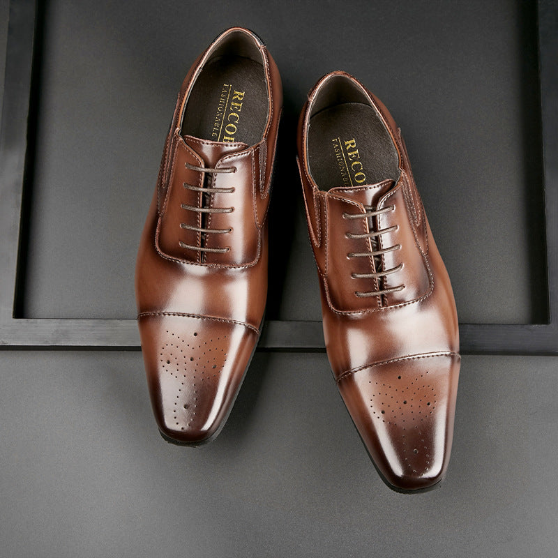 Men's Dress Shoes Classic Leather Oxfords Casual Cushioned Loafer Male Business Casual Shoes