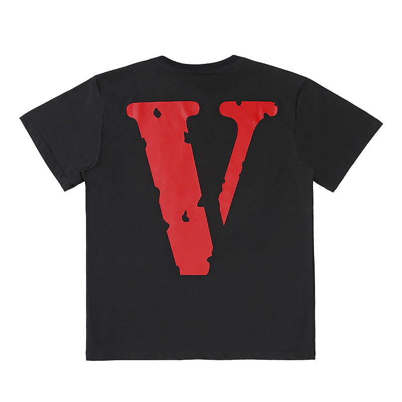 Vlone T Shirt Men'S And Women'S V Couple Wear Men'S And Women'S Round Neck Tee Short Sleeve T-Shirt