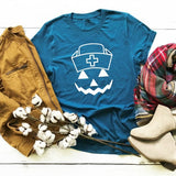 Halloween Costumes Pumpkin Smiley Face Personalized Printed Pattern Short Sleeve T-shirt