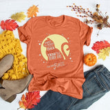 Halloween Costumes Cat Personalized Printed Pattern Short Sleeve T-shirt