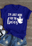Halloween Costumes I'm Just Here for the Boo's Ghost Printed Short Sleeve T-shirt