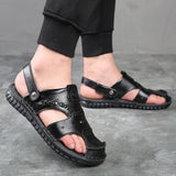 Tactical Trekking Sandals Summer Men's Closed Toe Men's Leather Casual Fashion