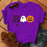 Halloween Costumes Pumpkin Face Boo Printed Short Sleeve T-shirt