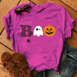 Halloween Costumes Pumpkin Face Boo Printed Short Sleeve T-shirt