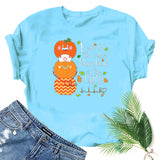 Halloween Costumes Pumpkin Smiley Face Nurse Fun Pattern Printed Short Sleeve T-shirt