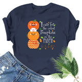 Halloween Costumes Pumpkin Smiley Face Nurse Fun Pattern Printed Short Sleeve T-shirt