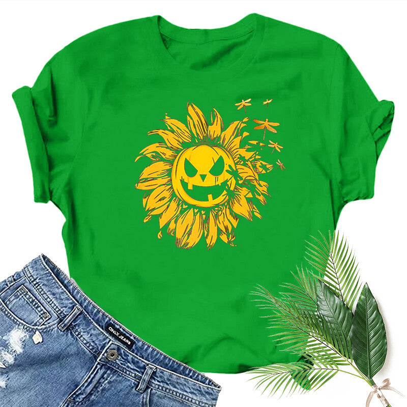 Halloween Costumes Printed Short-Sleeved T-shirt for Women