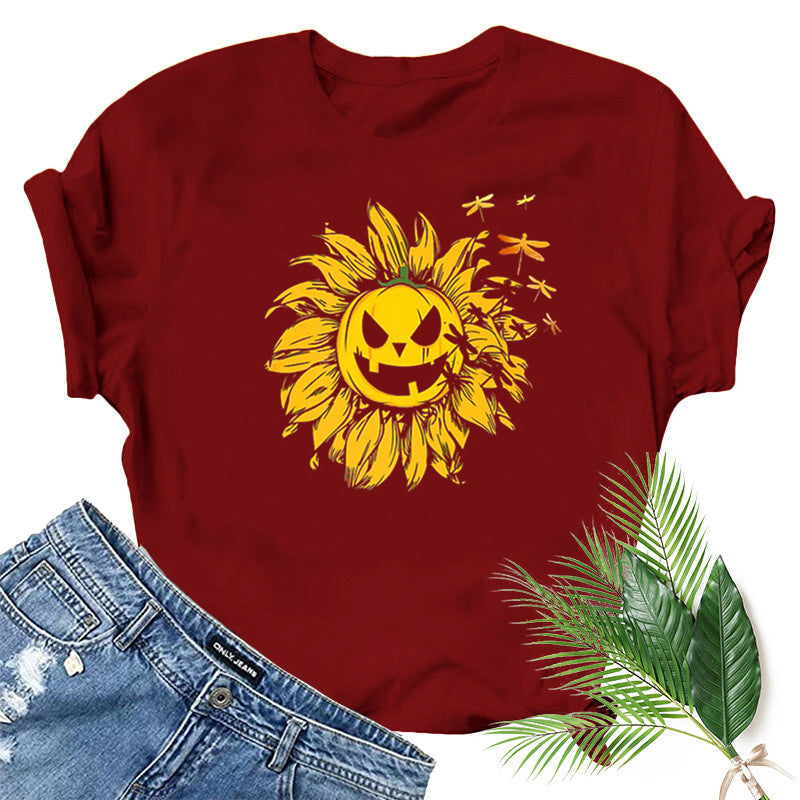 Halloween Costumes Printed Short-Sleeved T-shirt for Women