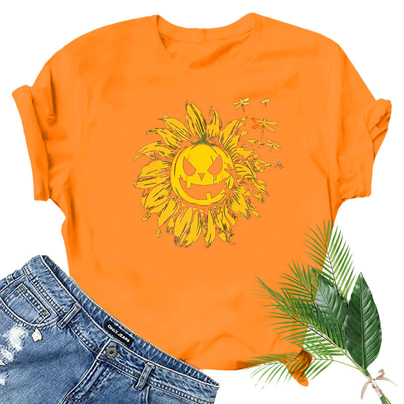 Halloween Costumes Printed Short-Sleeved T-shirt for Women