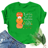 Halloween Costumes Pumpkin Smiley Face Nurse Fun Pattern Printed Short Sleeve T-shirt