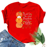 Halloween Costumes Pumpkin Smiley Face Nurse Fun Pattern Printed Short Sleeve T-shirt