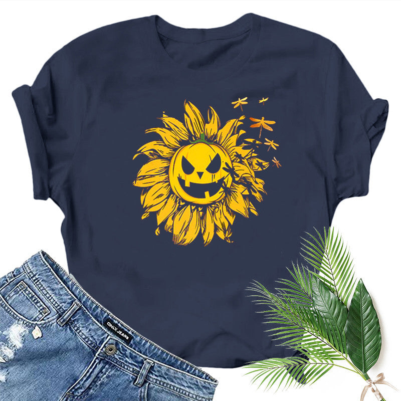 Halloween Costumes Printed Short-Sleeved T-shirt for Women