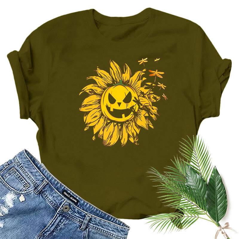 Halloween Costumes Printed Short-Sleeved T-shirt for Women