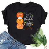 Halloween Costumes Pumpkin Smiley Face Nurse Fun Pattern Printed Short Sleeve T-shirt