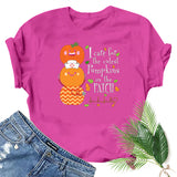 Halloween Costumes Pumpkin Smiley Face Nurse Fun Pattern Printed Short Sleeve T-shirt