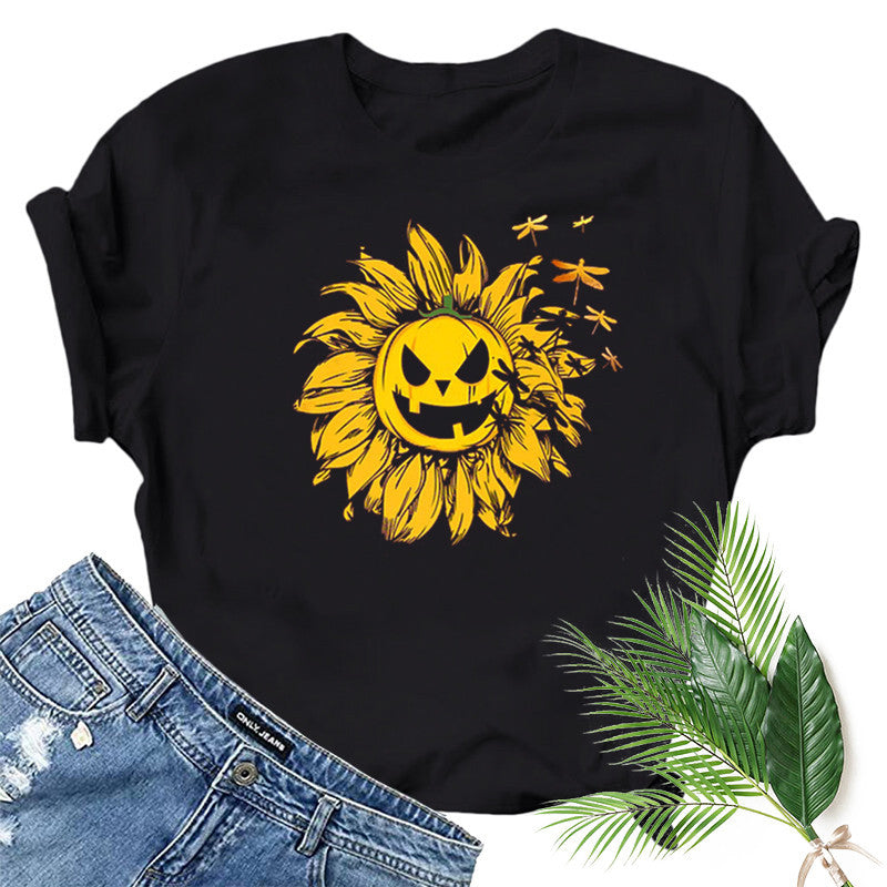 Halloween Costumes Printed Short-Sleeved T-shirt for Women