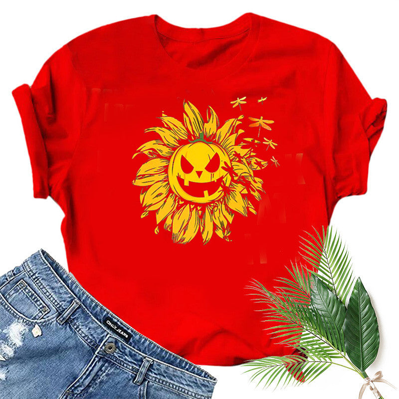 Halloween Costumes Printed Short-Sleeved T-shirt for Women