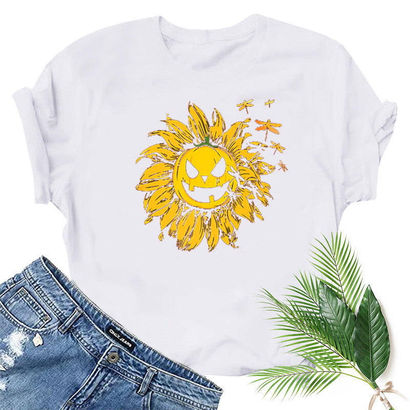 Halloween Costumes Printed Short-Sleeved T-shirt for Women