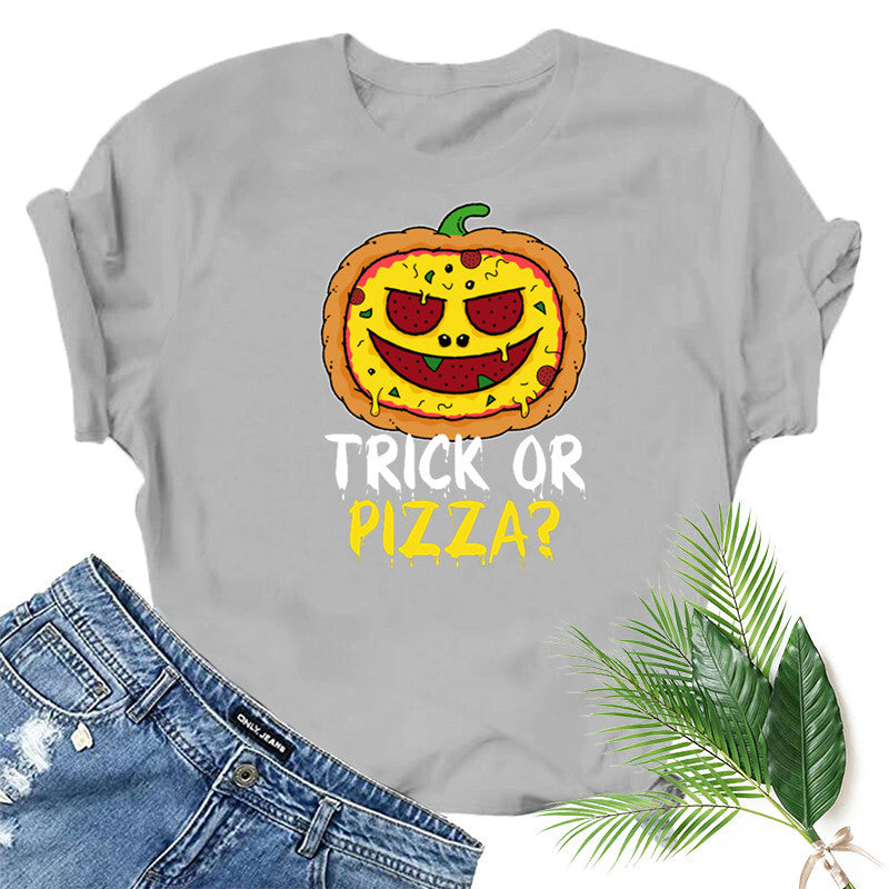 Halloween Costumes Pumpkin Head Smiley Face Pattern Printed Short Sleeve T-shirt