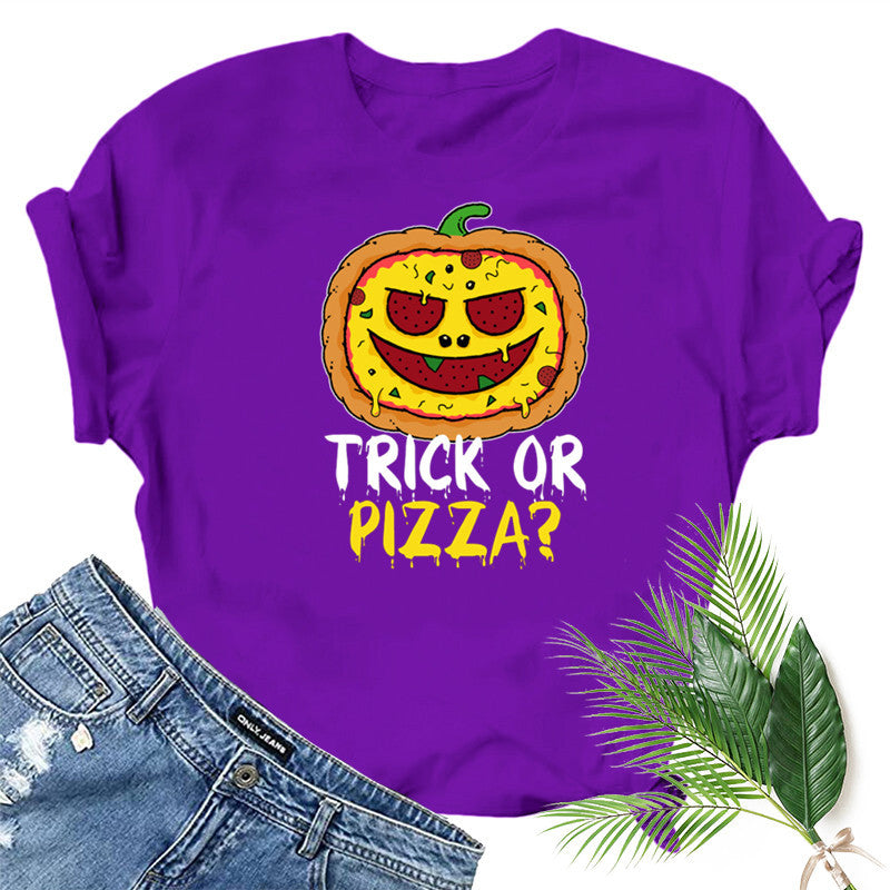 Halloween Costumes Pumpkin Head Smiley Face Pattern Printed Short Sleeve T-shirt