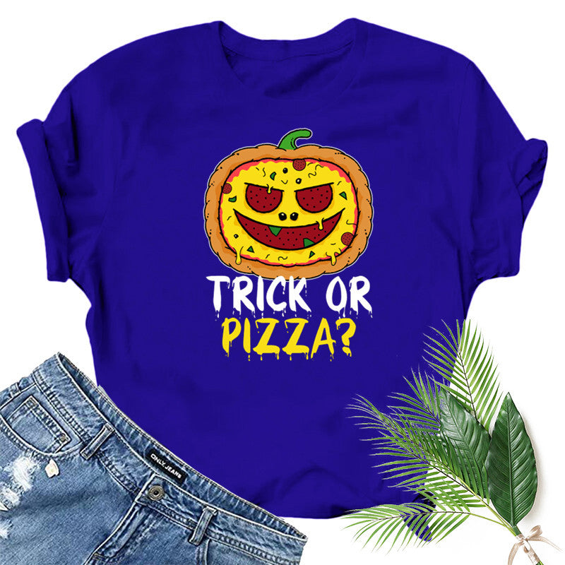Halloween Costumes Pumpkin Head Smiley Face Pattern Printed Short Sleeve T-shirt
