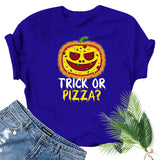 Halloween Costumes Pumpkin Head Smiley Face Pattern Printed Short Sleeve T-shirt