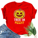 Halloween Costumes Pumpkin Head Smiley Face Pattern Printed Short Sleeve T-shirt
