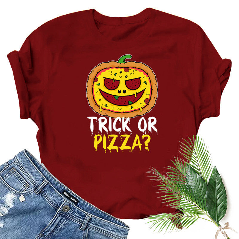 Halloween Costumes Pumpkin Head Smiley Face Pattern Printed Short Sleeve T-shirt