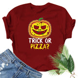 Halloween Costumes Pumpkin Head Smiley Face Pattern Printed Short Sleeve T-shirt