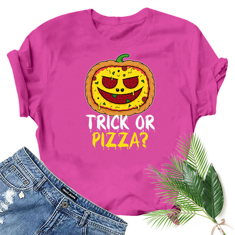 Halloween Costumes Pumpkin Head Smiley Face Pattern Printed Short Sleeve T-shirt