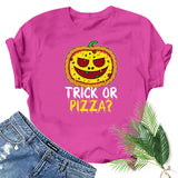 Halloween Costumes Pumpkin Head Smiley Face Pattern Printed Short Sleeve T-shirt