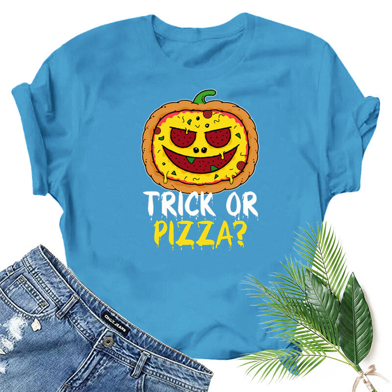 Halloween Costumes Pumpkin Head Smiley Face Pattern Printed Short Sleeve T-shirt