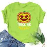 Halloween Costumes Pumpkin Head Smiley Face Pattern Printed Short Sleeve T-shirt