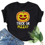 Halloween Costumes Pumpkin Head Smiley Face Pattern Printed Short Sleeve T-shirt